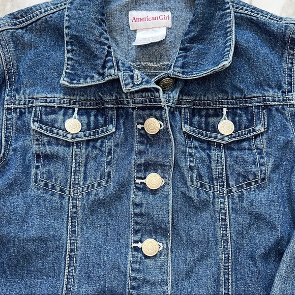 American Girl Denim Blue Jacket Girls Dark Wash Small - Picture 5 of 9